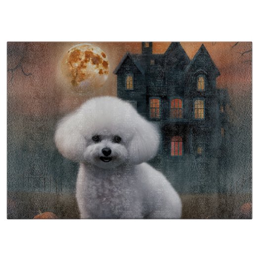 Planche À Découper Bichon frisé Halloween effrayant (Devant)
