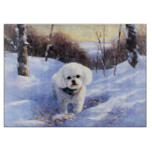 Planche À Découper Bichon Frise Laisser neiger Noël (Devant)