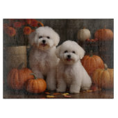Planche À Découper Bichon Frise Puppy Automne Citrouille délice (Devant)