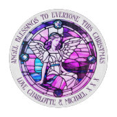 Planche À Découper Bienheureux Noël Ange Vitrail violet (Devant)