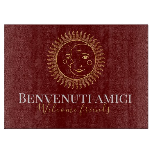 Planche À Découper Bienvenue Amis Anglais / Charcuterie Italienne (Devant)