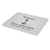 Planche À Découper Bienvenue ancre conception simple ajouter nom lieu (Coin)