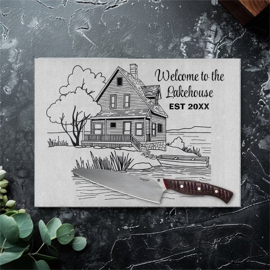 Planche À Découper Bienvenue dans le Lakehouse Custom Text