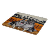 Planche à découper bienvenue de Keeshond (Coin)