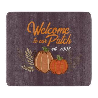 Planche À Découper Bienvenue personnalisé à notre Patch Citrouille d'