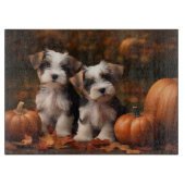 Planche À Découper Biewer Terrier Chiot Automne Citrouille délice (Devant)