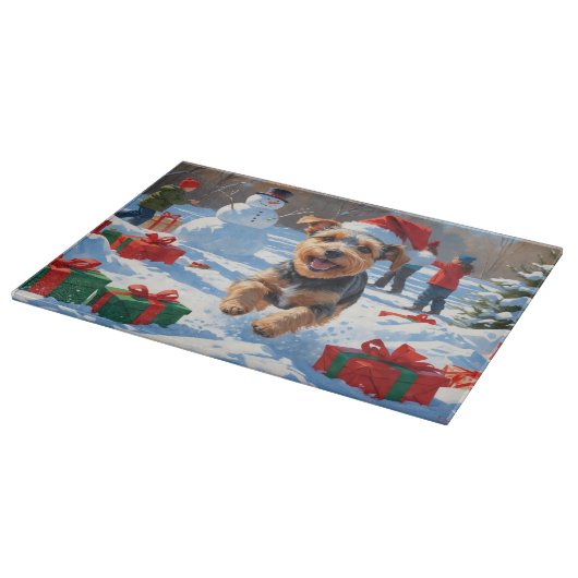 Planche À Découper Biewer Terrier Noël Festive Scène de neige (Coin)