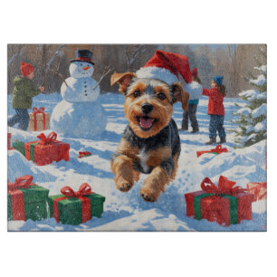 Planche À Découper Biewer Terrier Noël Festive Scène de neige