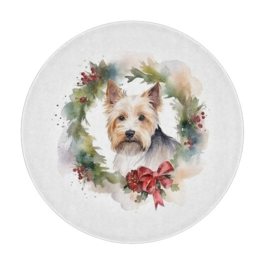 Planche À Découper Biewer Terrier Noël Wreath Festive Pup (Devant)