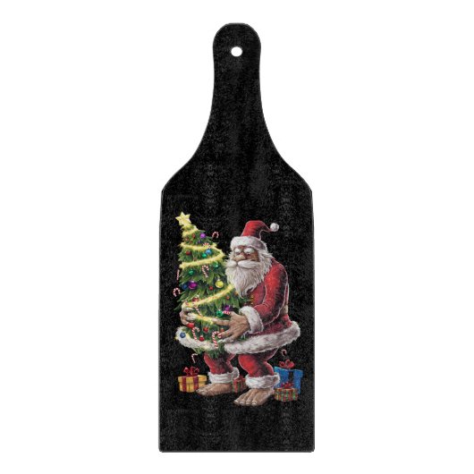 Planche À Découper Bigfoot Noël Arbre Lumières Noël Sasquatatch Amour (Devant)