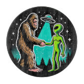 Planche À Découper Bigfoot rencontre un Alien (Devant)