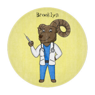 Planche À Découper Bighorn sheep doctor cartoon illustration