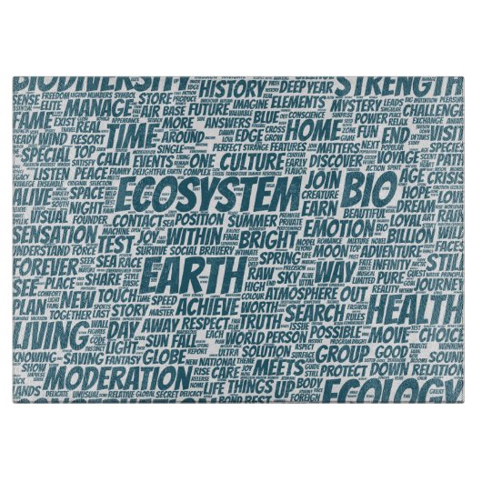 Planche À Découper Bio Nuage de Mots Texte Modèle Biodiversité (Devant)