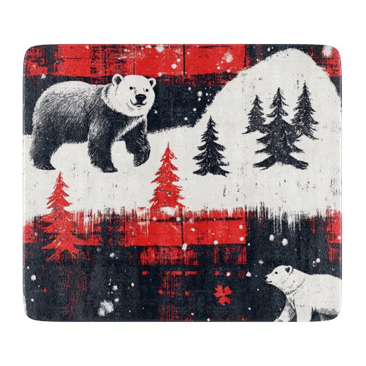 Planche À Découper Bison rouge Plaids Ours polaire (Devant)