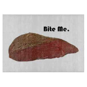 Planche À Découper Bite Me Funny Steak Beef Pun Joke