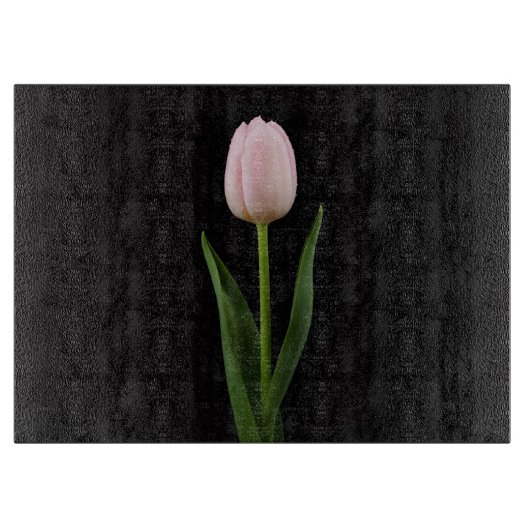 Planche À Découper Black 4 Luxe Glass board Blush Pink Tulip (Devant)