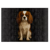 Planche À Découper Black 4 Luxe Glass board Cavalier Spaniel (Devant)