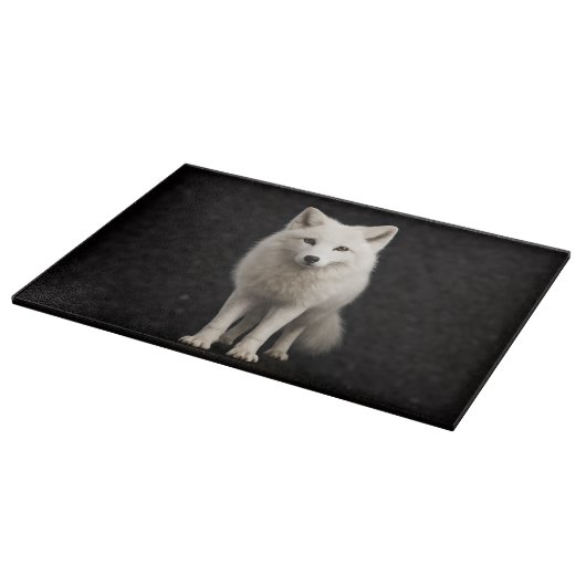Planche À Découper Black 4 Luxe Glass board Ivory Arctic Fox (Coin)