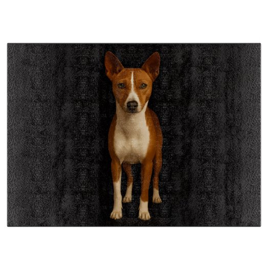 Planche À Découper Black 4 Luxe Glass cutting board Classy Basenji (Devant)