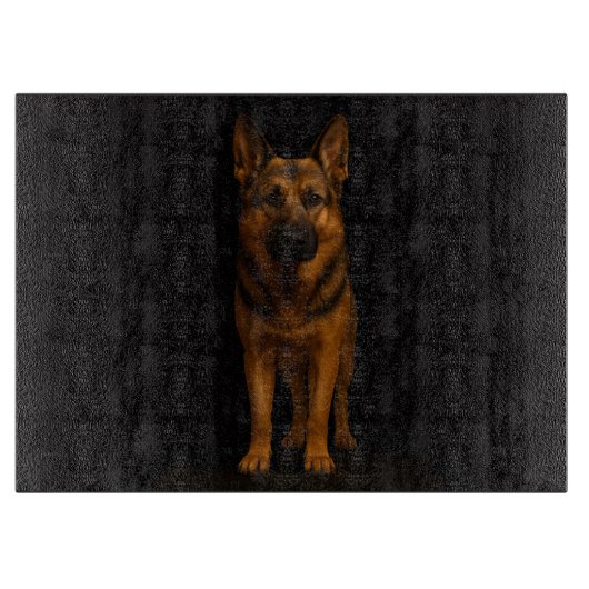 Planche À Découper Black 4 Luxe Glass cutting board German Shepherd (Devant)