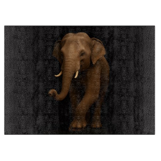 Planche À Découper Black 4 Luxe Glass cutting board Indian Elephant (Devant)