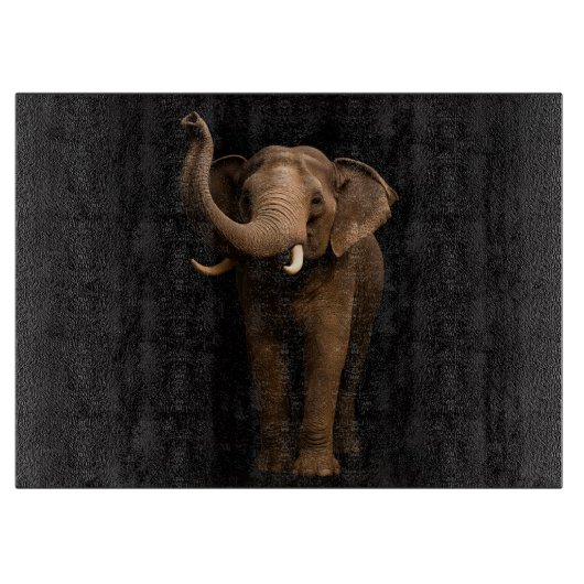 Planche À Découper Black 4 Luxe Glass cutting board Mighty Elephant (Devant)