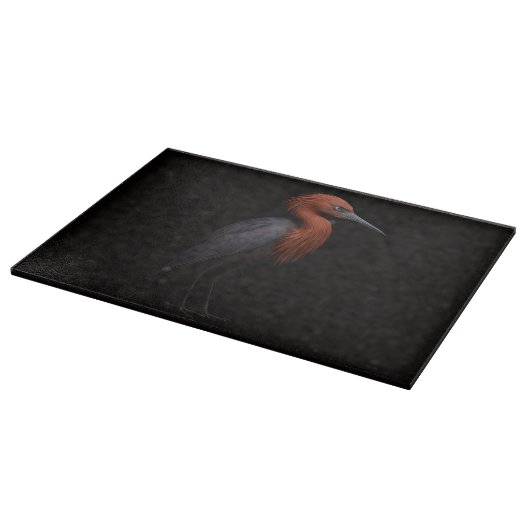 Planche À Découper Black 4 Luxe Glass cutting board Reddish Egret (Coin)