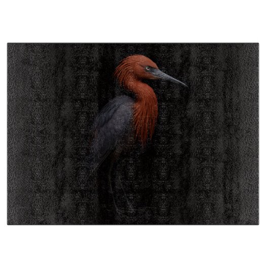 Planche À Découper Black 4 Luxe Glass cutting board Reddish Egret (Devant)
