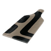 Planche À Découper Black and Beige Abstract Glass Cutting Board (Coin)