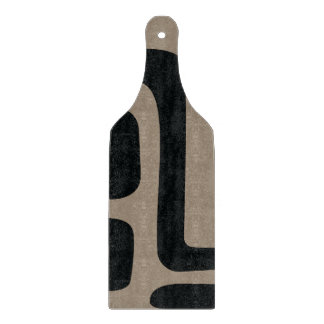 Planche À Découper Black and Beige Abstract Glass Cutting Board