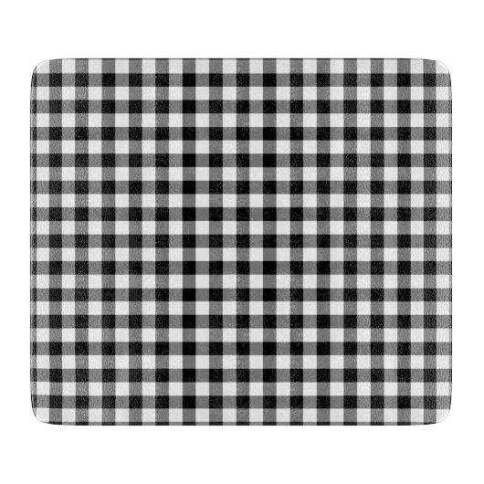Planche À Découper Black and white checked gingham pattern (Devant)