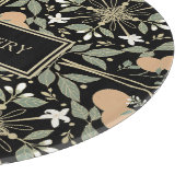 Planche À Découper Black Botanical Orange Blossoms Pattern (Coin)