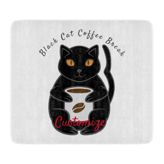 Planche À Découper Black Cat Coffee Break Thunder_Cove (Devant)