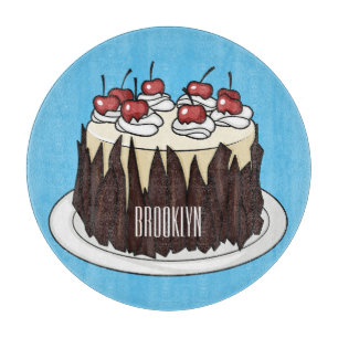 Planche À Découper Black Forest cake cartoon illustration