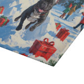 Planche À Découper Black French Bulldog Festive de Noël Scène de neig (Coin)