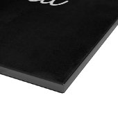 Planche À Découper Black Gold Modern Script Girl Monogramme Nom (Coin)