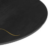 Planche À Découper Black Gold Modern Script Girl Monogramme Nom (Coin)