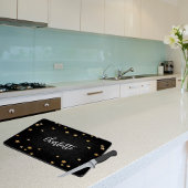 Planche À Découper Black gold stars nom élégant