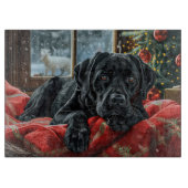 Planche À Découper Black Labrador Chien Festive de Noël (Devant)