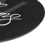 Planche À Découper Black Modern Script Personnalisé Monogramme et nom (Coin)