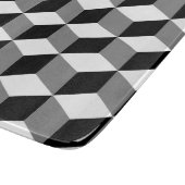 Planche À Découper Blanc et gris de noir de motif de cube (Coin)