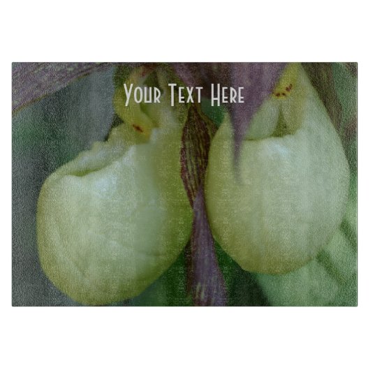 Planche À Découper Blanc Lady Slipper Orchidée Fleur Nature (Devant)