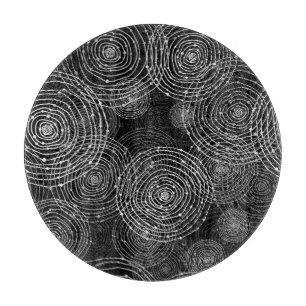 Planche À Découper Blanc Noir : Formes Rondes Simples.
