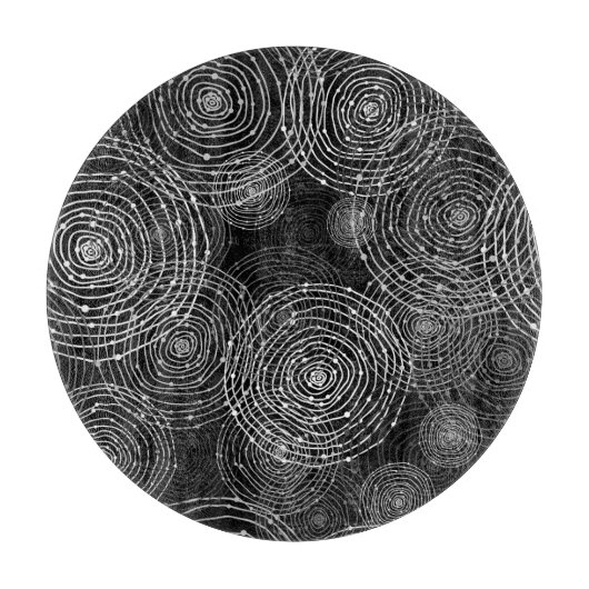 Planche À Découper Blanc Noir : Formes Rondes Simples. (Devant)