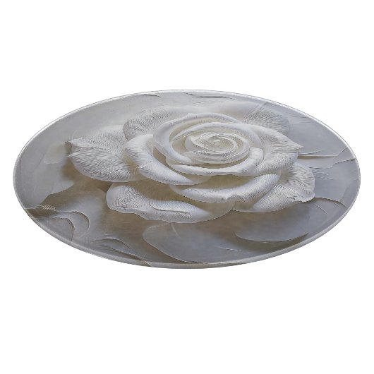 Planche À Découper Blanc sur blanc - Rose sculpté (Coin)