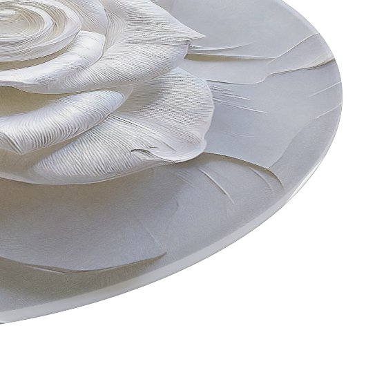 Planche À Découper Blanc sur blanc - Rose sculpté (Coin)