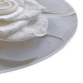 Planche À Découper Blanc sur Blanc - Rose Sculptée (Coin)