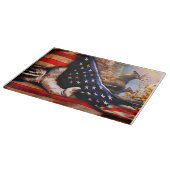 Planche À Découper Blanche Drapeau Américain De Cerf, (Coin)