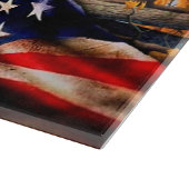 Planche À Découper Blanche Drapeau Américain De Cerf, (Coin)
