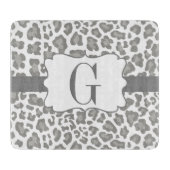 Planche à découper blanche et grise de léopard de (Devant)